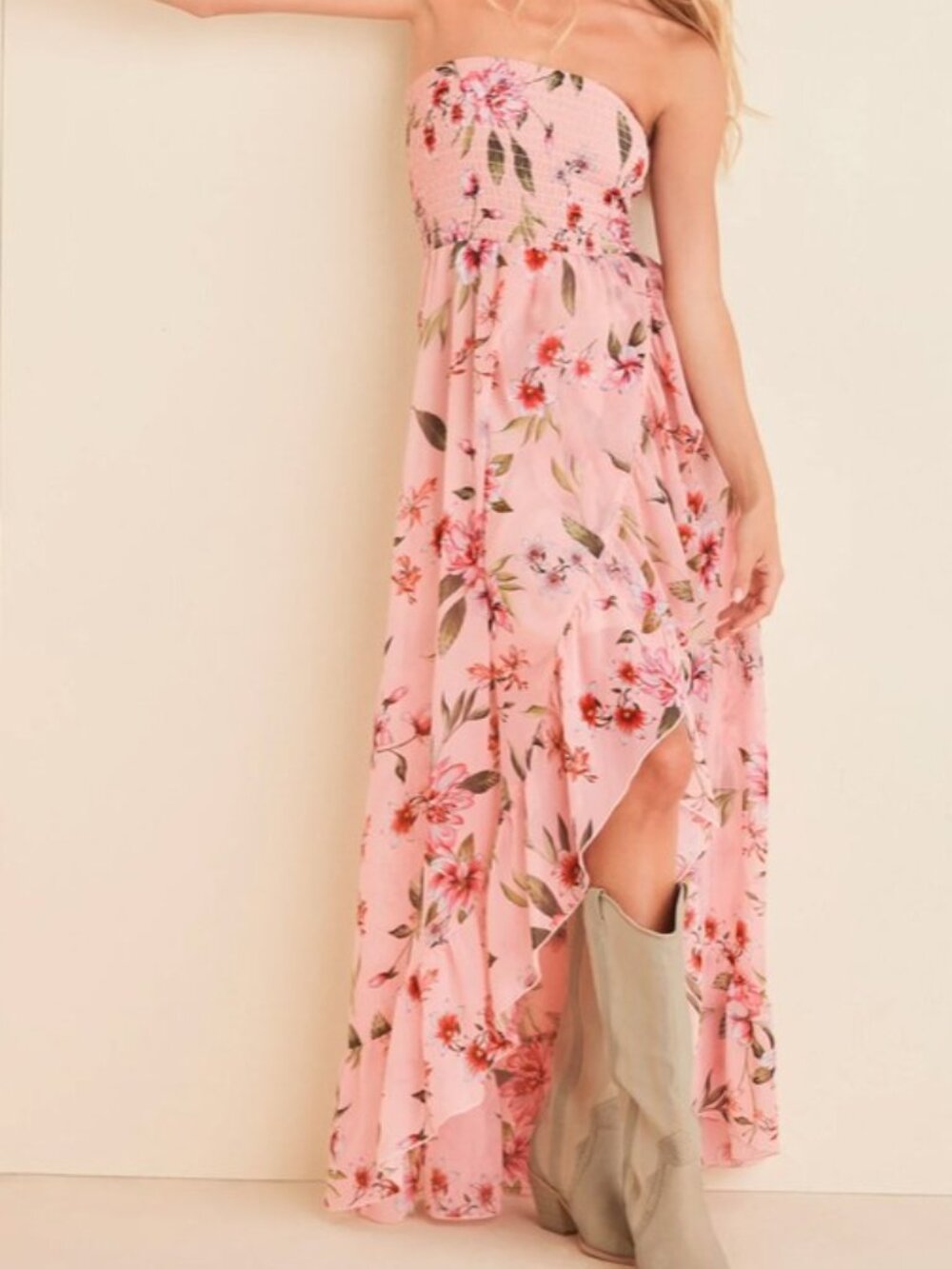 Strapless Ruffle Maxi - Ethereal Floral - Picture 2 of 7